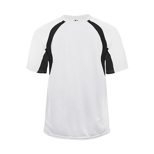 Badger Sport Hook Tee, Sizes 2XL-4XL (414400-029008), Color 'White/Black'